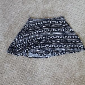 H&M Tribal Print Button-Front Mini Skirt